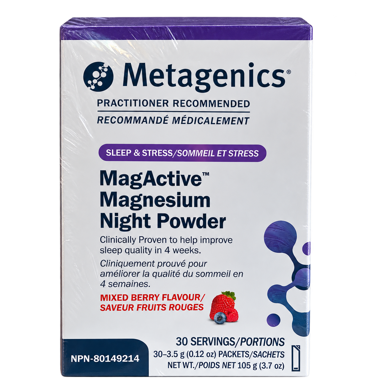 Metagenics, MagActive™ Magnesium Night Powder, Mixed Berry (30 Servings)