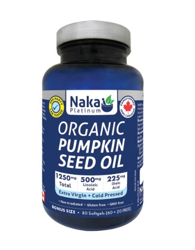 Naka Platinum Organic Pumpkin Seed Oil 1250mg (80 Softgels)