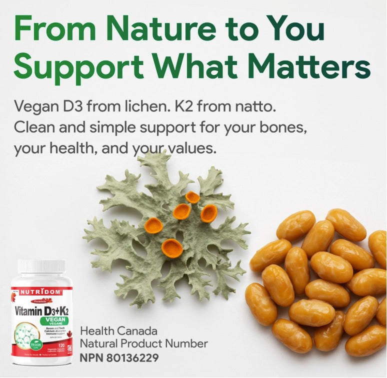 Nutridom Vegan Vitamin D3 and K2 (120vcaps)