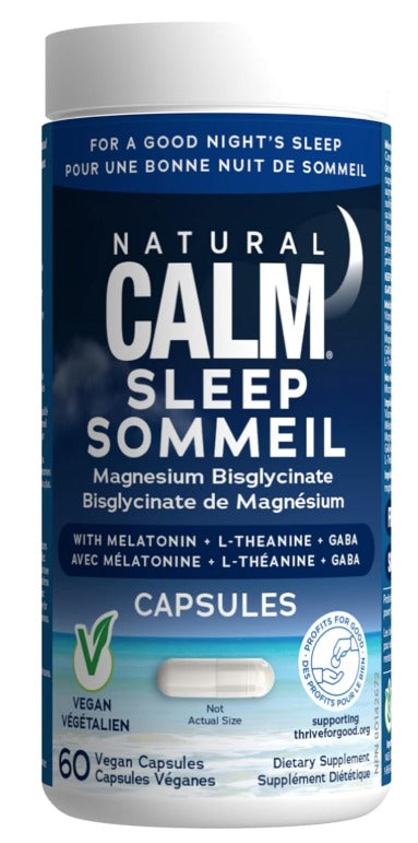 Natural Calm Sleep - Magnesium Bisglycinate with Melatonin, GABA & L-Theanine (120 CCaps)