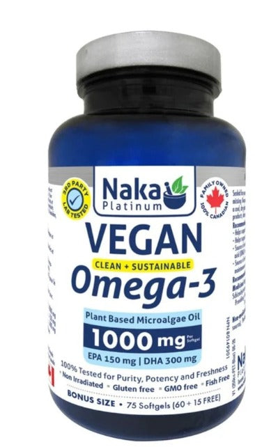 Naka Platinum VEGAN OMEGA-3 1000mg (75 softgels)