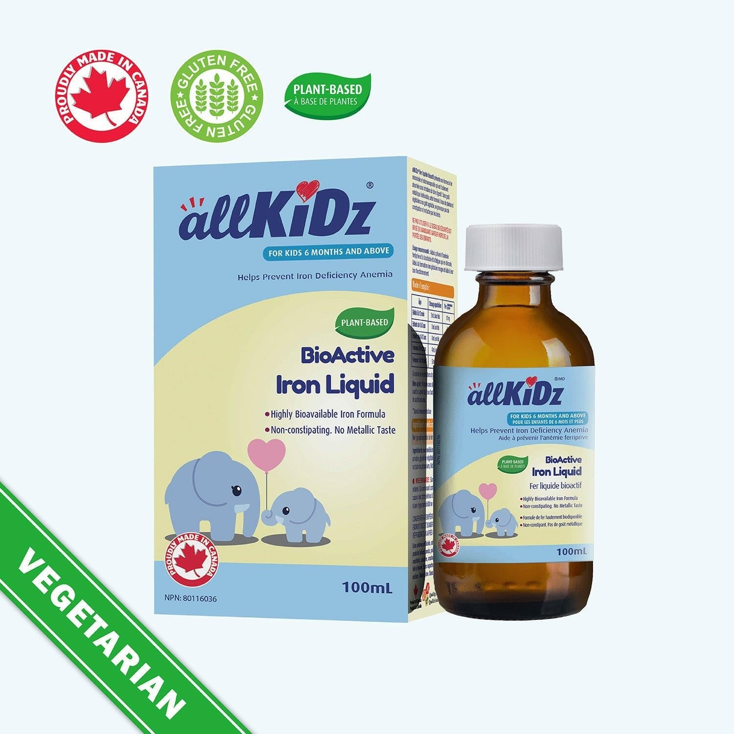 allKiDz BioActive Iron Liquid (100 mL)