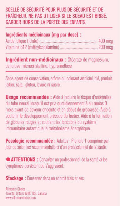 Allmom's BioFolate with B12(90 caps)