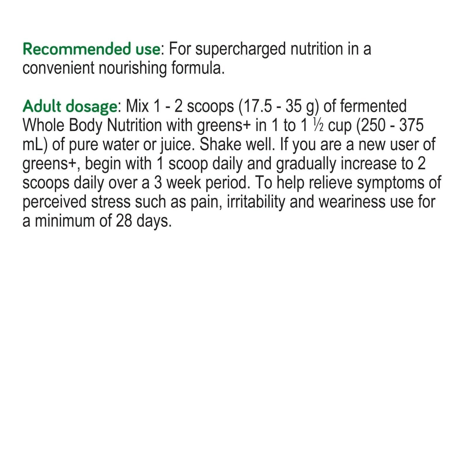 Genuine Health fermented whole body NUTRITION with greens+ vanilla chai (525 g)