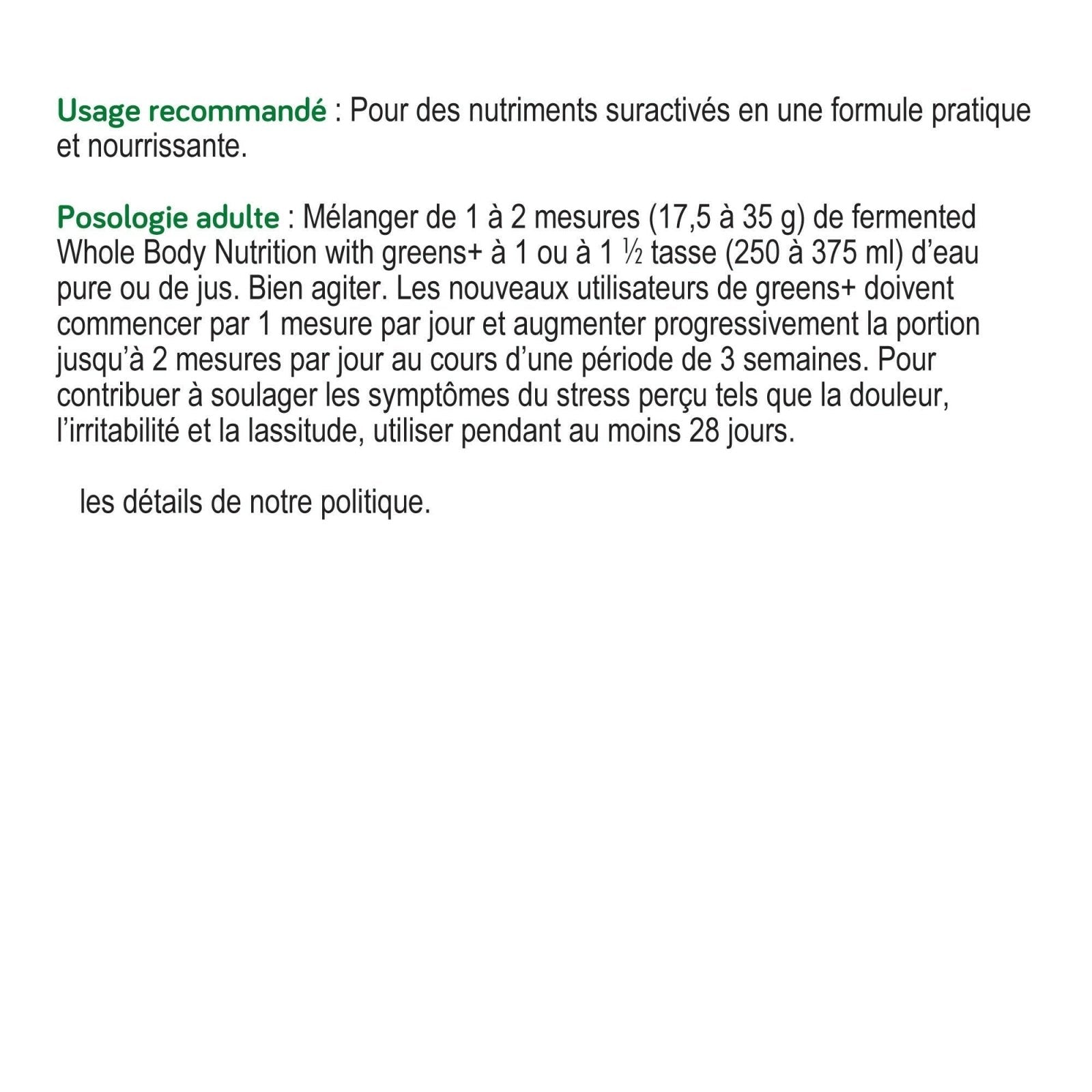 Genuine Health fermented whole body NUTRITION with greens+ vanilla chai (525 g)