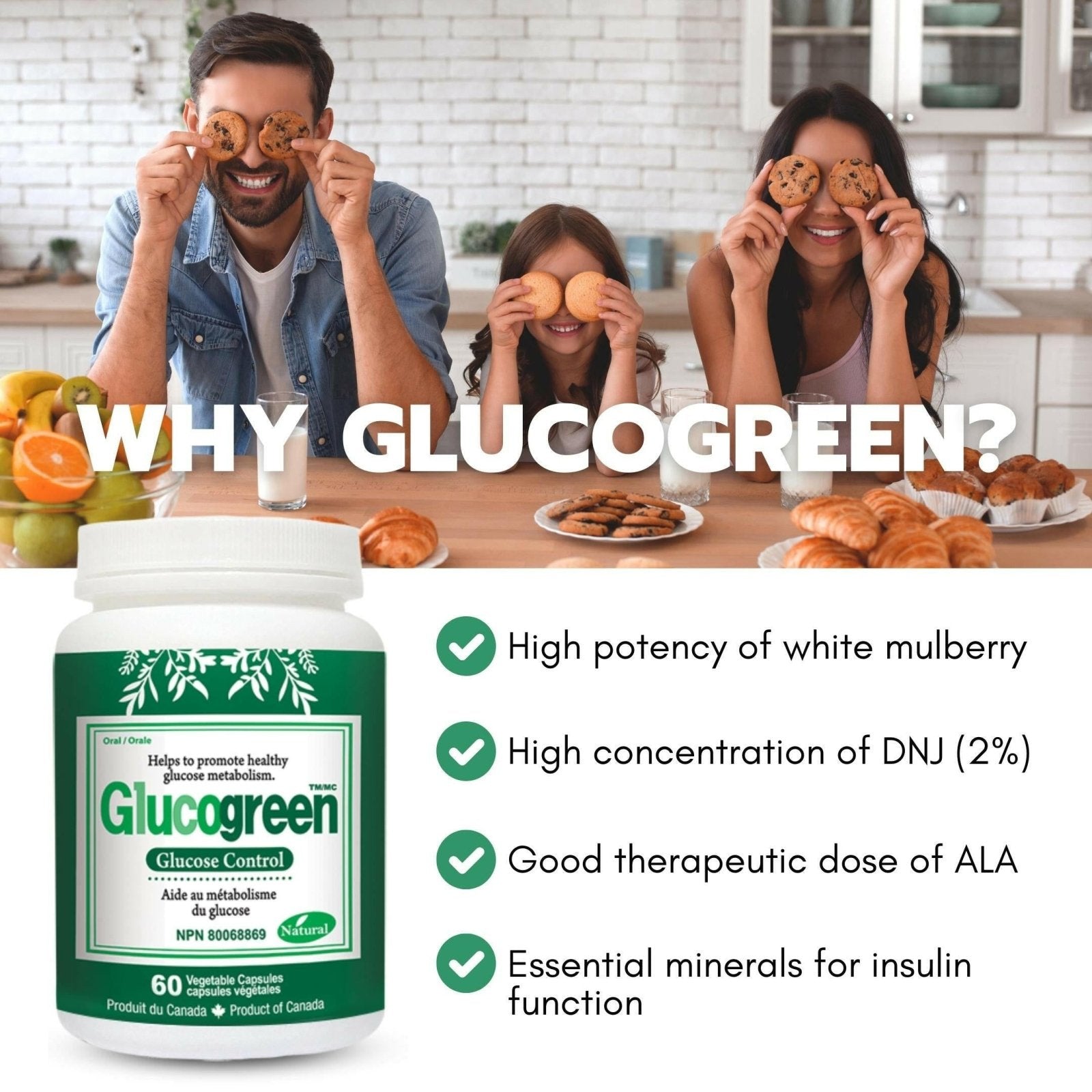 Glucogreen Glucose Control 500mg (60 Vcaps)