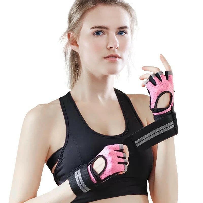 Gym Gloves with wrist wrap for workouts, weightlifting - 4 colors (S, M, L, XL)