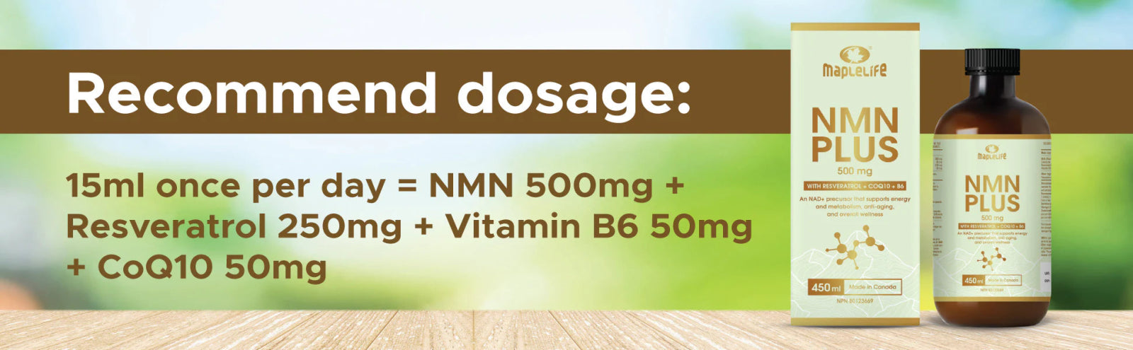 Maplelife NMN PLUS liquid (450mL)