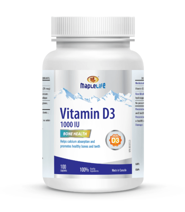 Maplelife Vitamin D3 1000IU (100 Tablets)