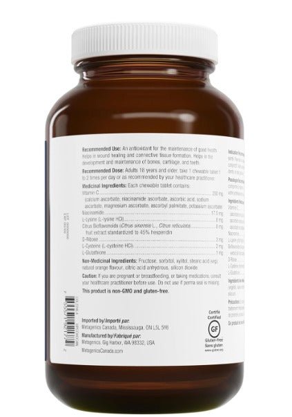 Metagenics Ultra C Vitamin C - Chewable Orange (90 Chewable Tablets)