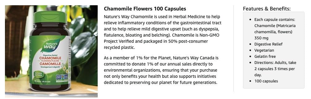 Nature's Way Chamonile Flowers (100 vcaps)