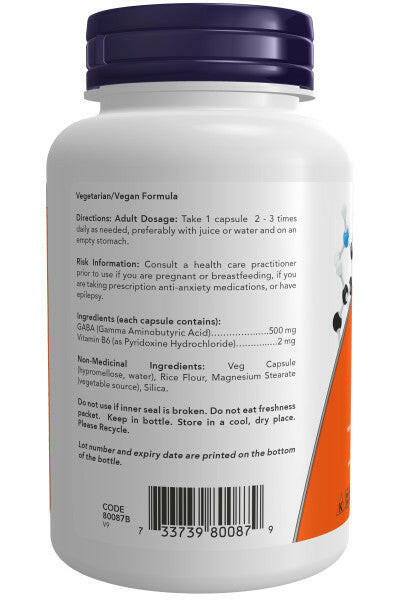 NOW GABA 500mg + B6 (100vcap)