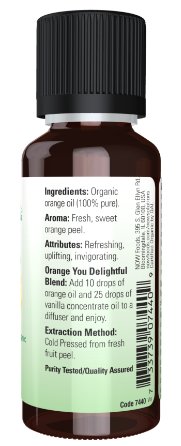 NOW Organic Orange Oil (30 mL)