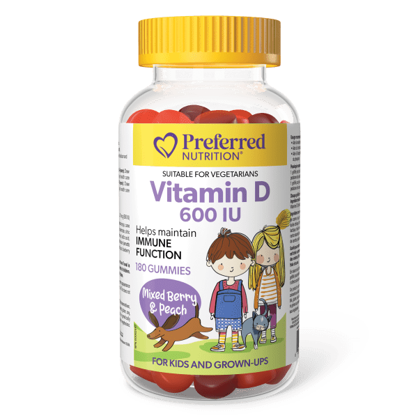 Preferred Nutrition Vitamin D 600 IU Gummies for Kids (180 gummies)