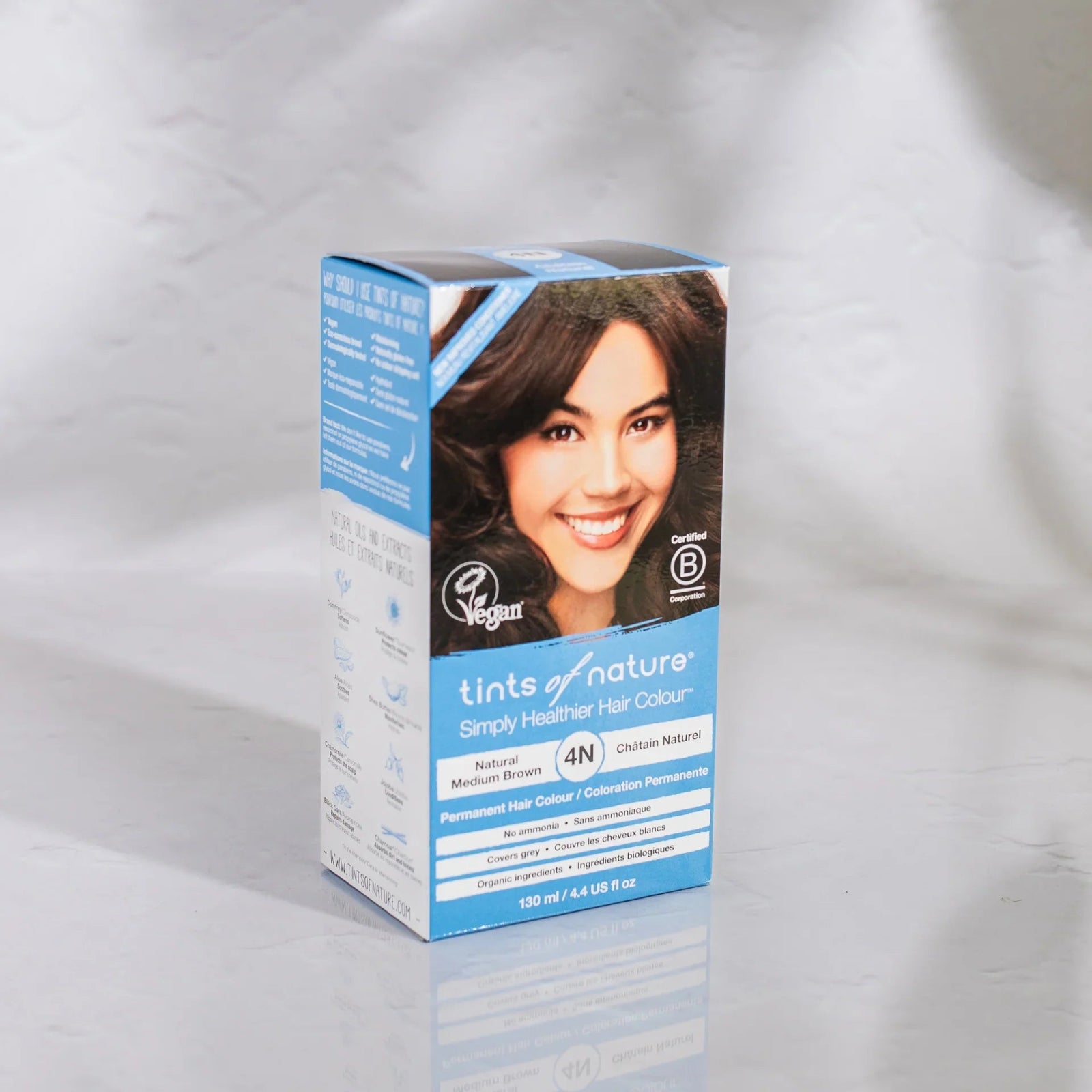 Tints of Nature 4N Natural Medium Brown Permanent Hair Dye (130mL)