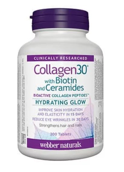 Webber Naturals Collagen30 With Ceramides Plus Biotin (200 Tablets)