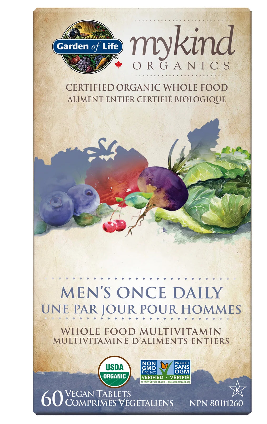 Garden of Life Organic MEN'S once daily multi (60 vegan tablets)