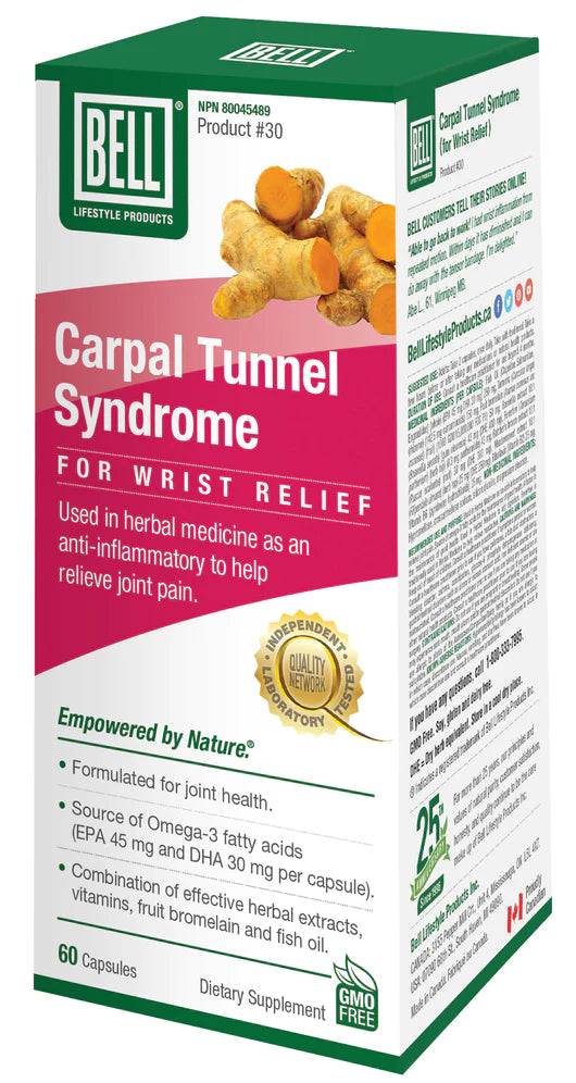 Bell Carpal Tunnel Syndrome for Wrist Relief (60 caps)