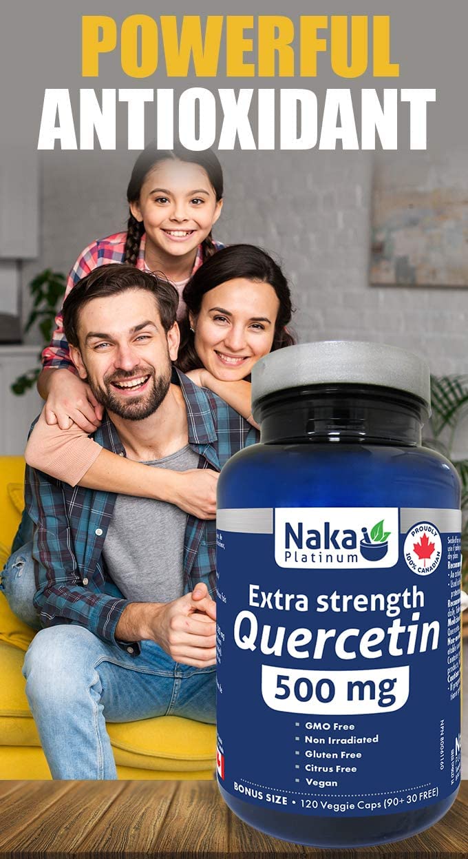 Naka Platinum Extra Strength QUERCETIN 500 mg BONUS SIZE (120 caps)
