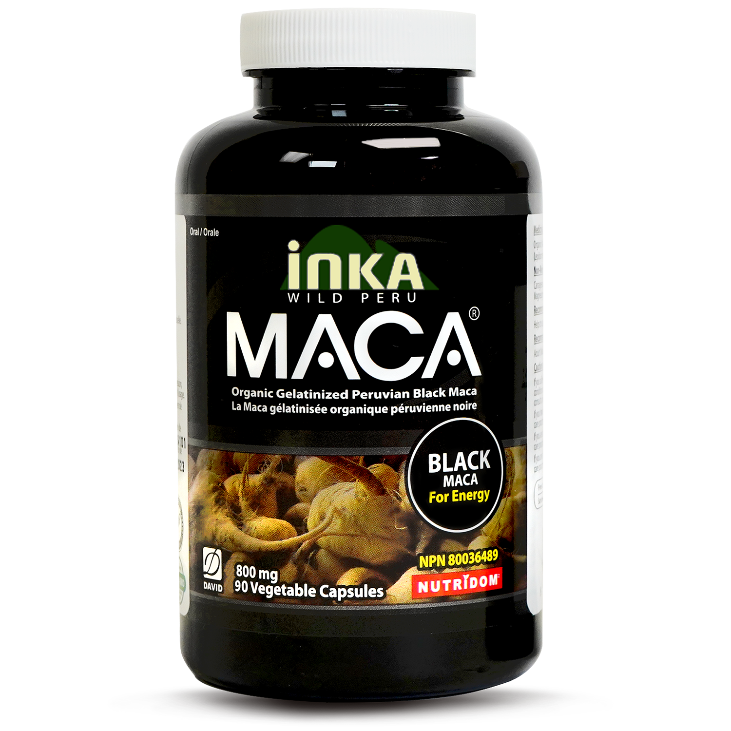 Inka Maca Black 800 毫克（150 Vcaps）提供能量