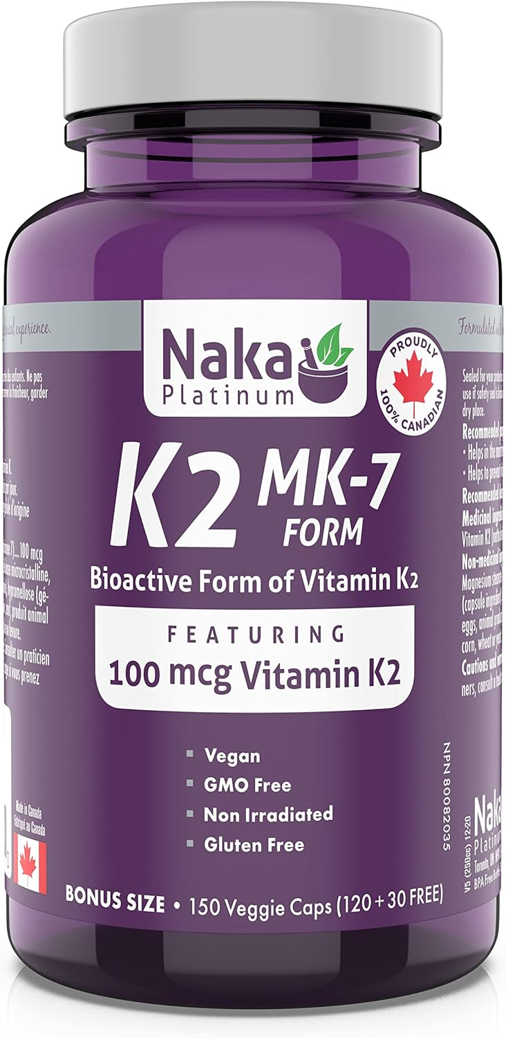 Naka Pro Herbs Naka Platinum K2 mk-7 Form 100mcg (150 Vcaps)