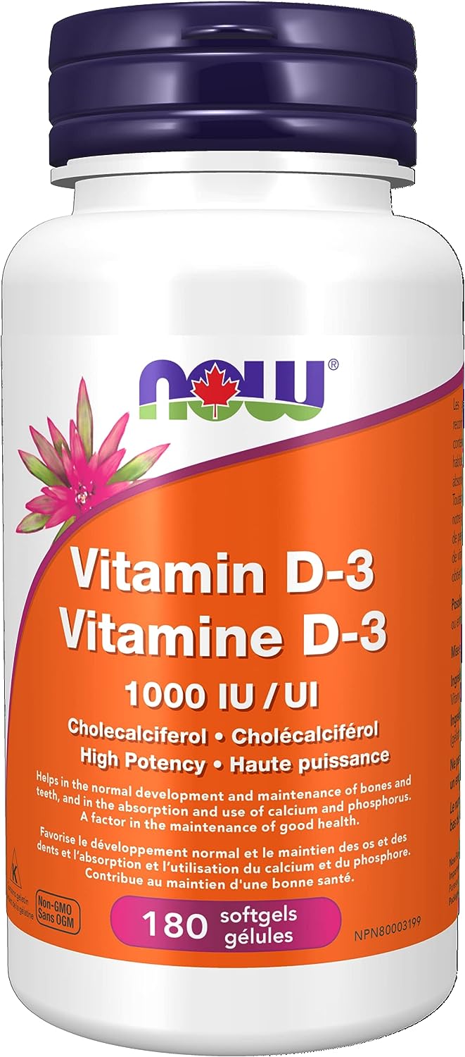 NOW Vitamin D-3 1000 IU (180 Softgels)