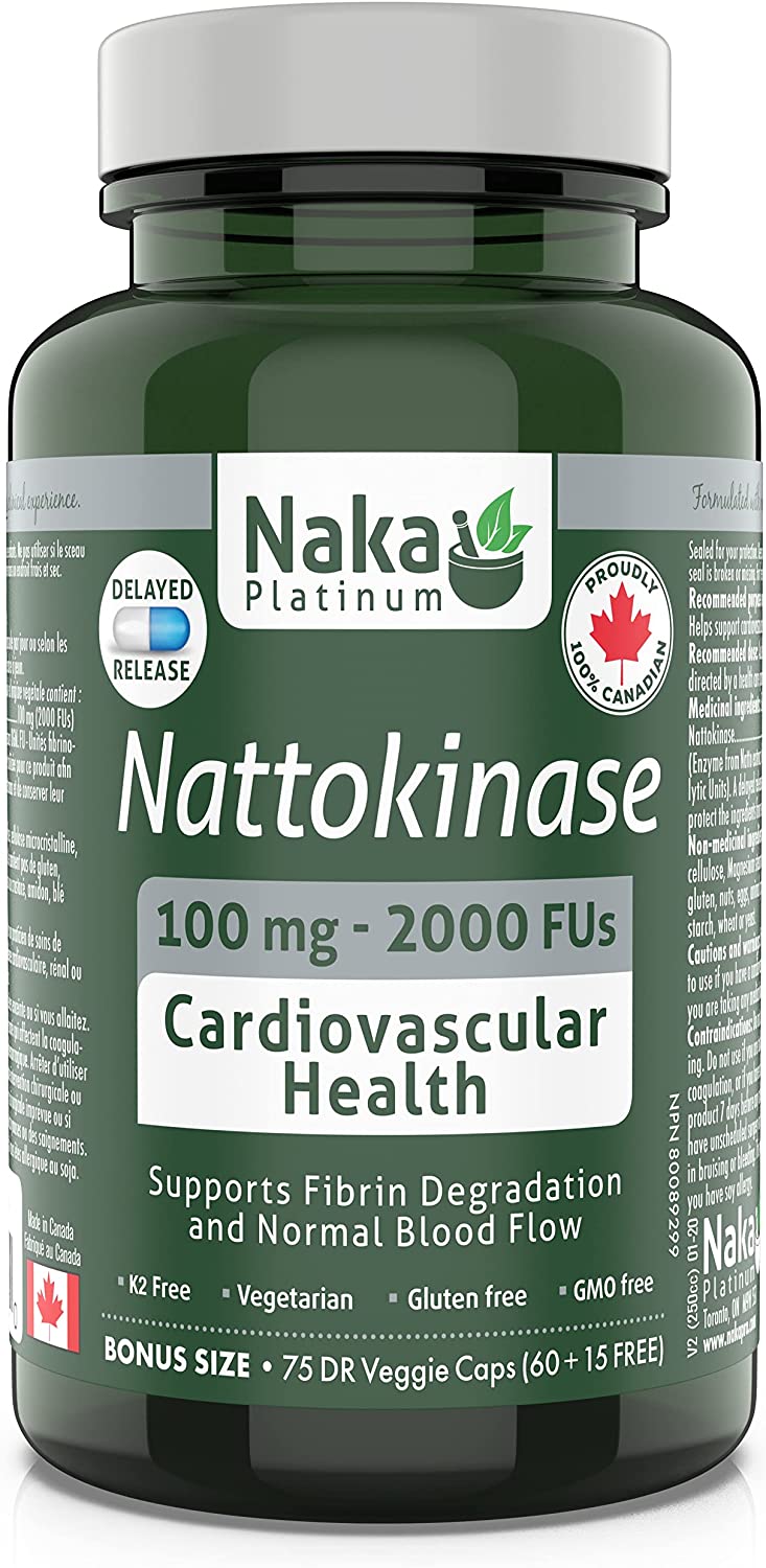 Naka Platinum Nattokinase 100mg / 2000 FUs - Bonus size (75 vcaps)