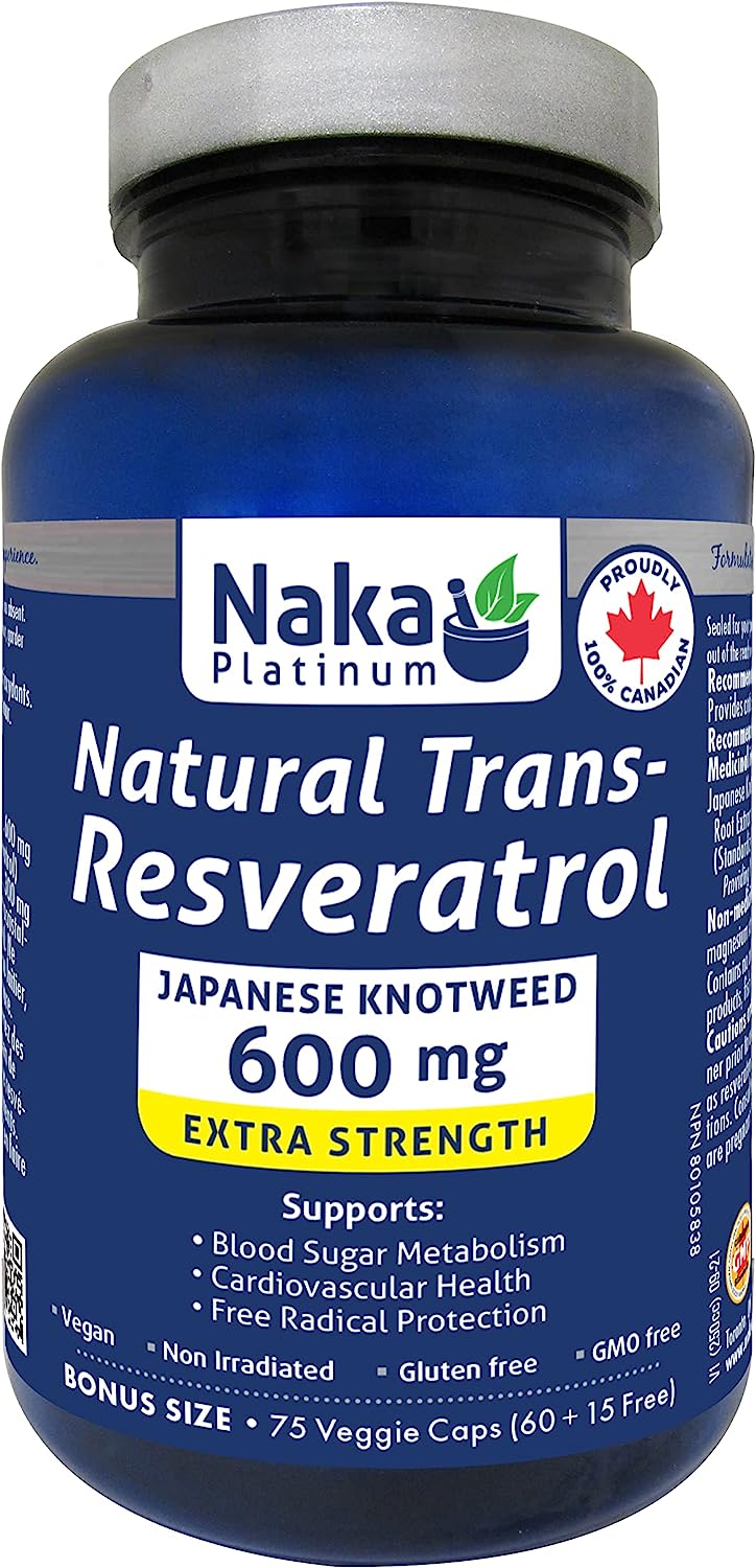 Naka Platinum Natural Trans-Resveratrol 600 mg (75 vcaps)