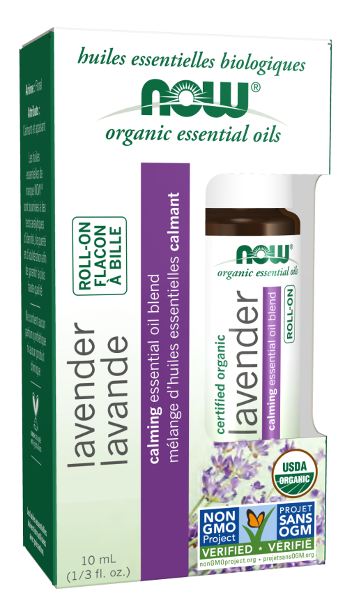 NOW Lavender Essential Oil Blend, Organic Roll-On (10mL)