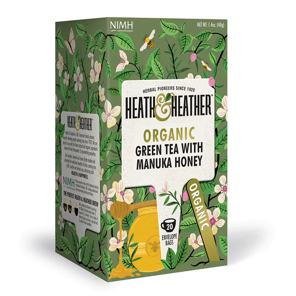 Heath & Heather Organic Green Tea with Manuka Honey(20 Bags)