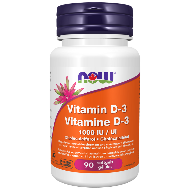 NOW Vitamin D-3 1,000 IU (180 Softgels)