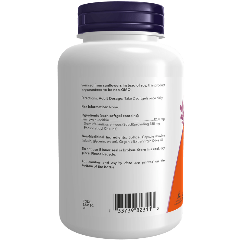 NOW Sunflower Lecithin 1,200 mg (100 softgels)