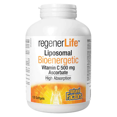 Natural Factors RegenerLife Liposomal Bioenergetic Vitamin C 500 mg (120 Softgels)