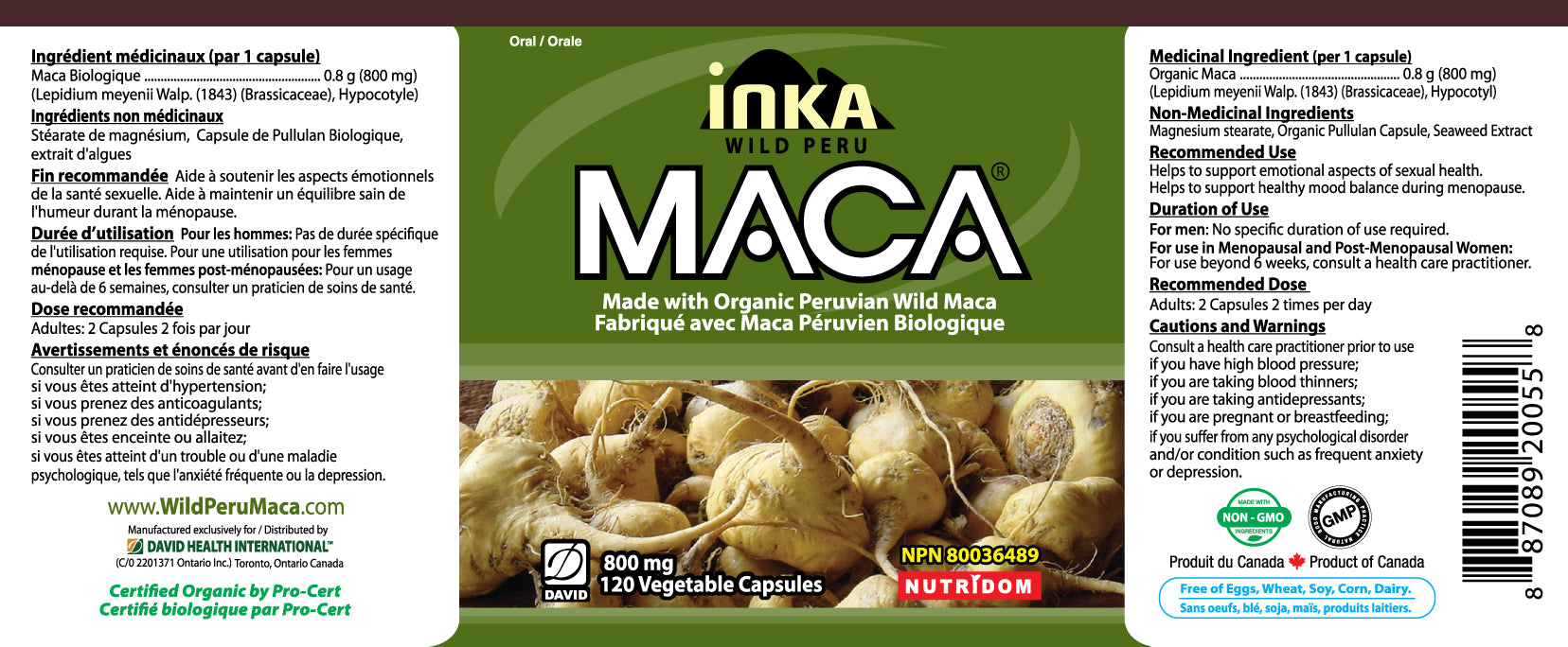 Inka Organic Maca 800 mg (120 Vcaps)