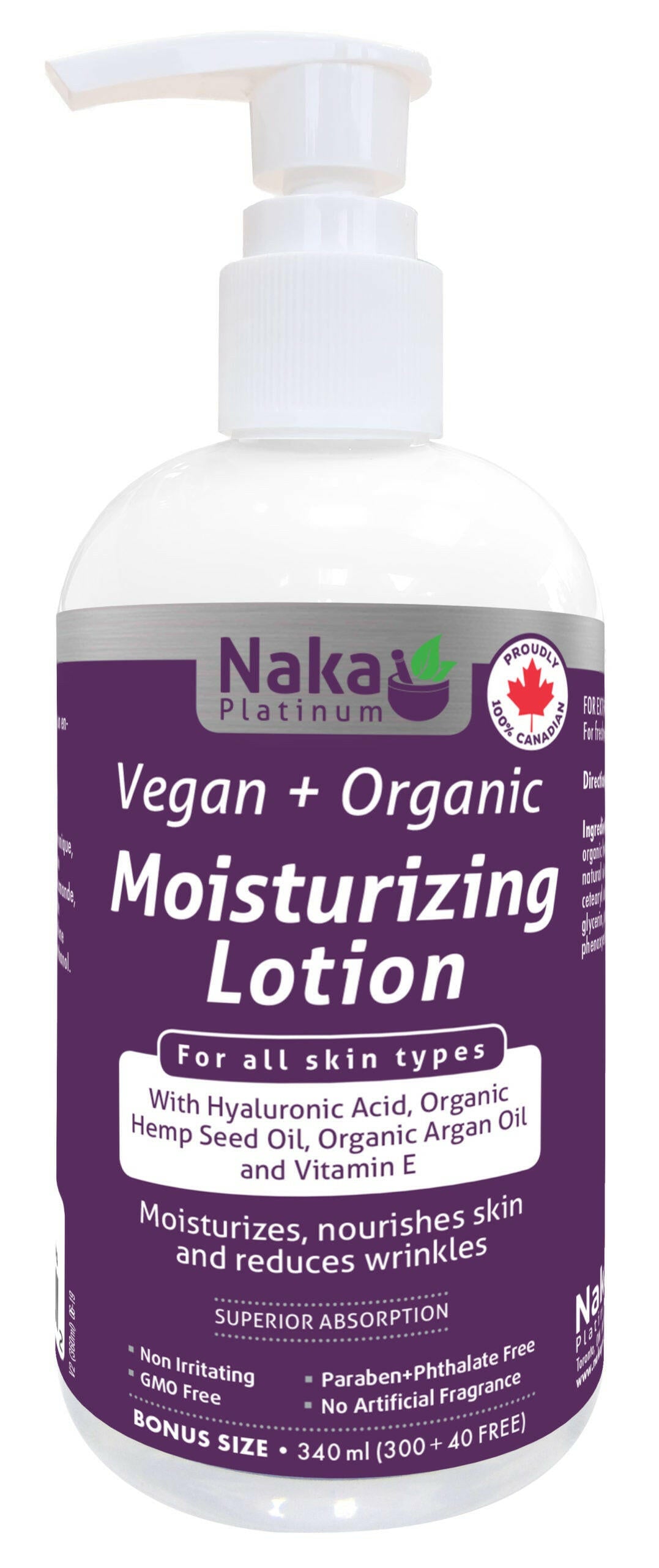 Naka Vegan Organic Moisturizing Lotion (340mL)_wellvishealth.ca 