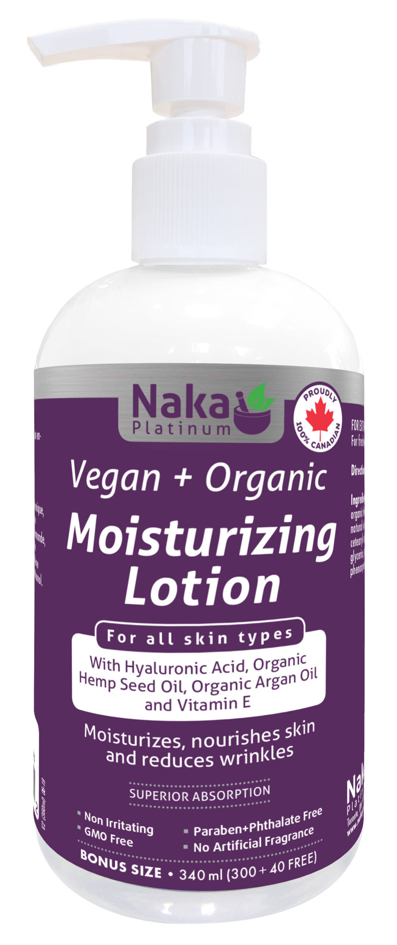 Naka Vegan Organic Moisturizing Lotion (340mL)_wellvishealth.ca 
