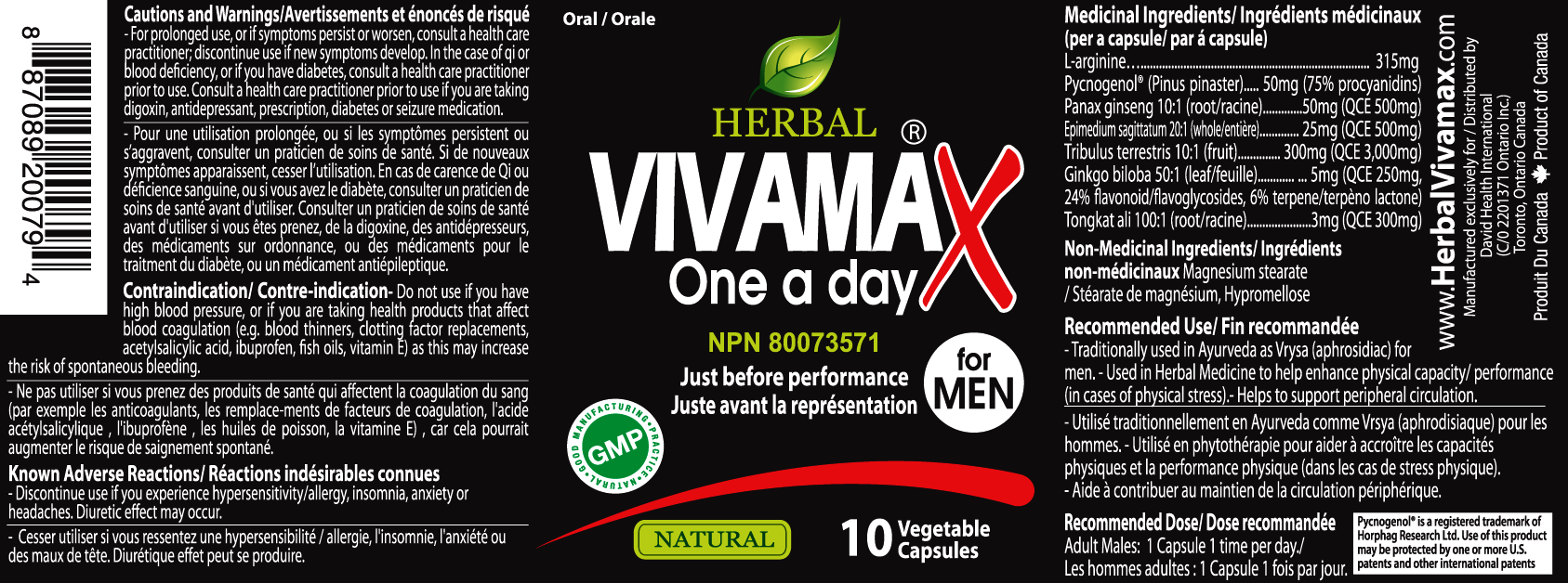 Herbal Vigor VIVAMAX One a Day 10 (Vcaps)