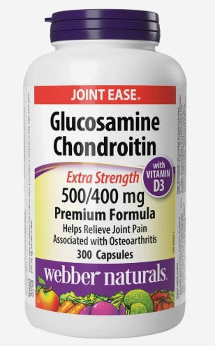 Webber Naturals Glucosamine Chondroitin 500/400mg +D3 (300 caplets)
