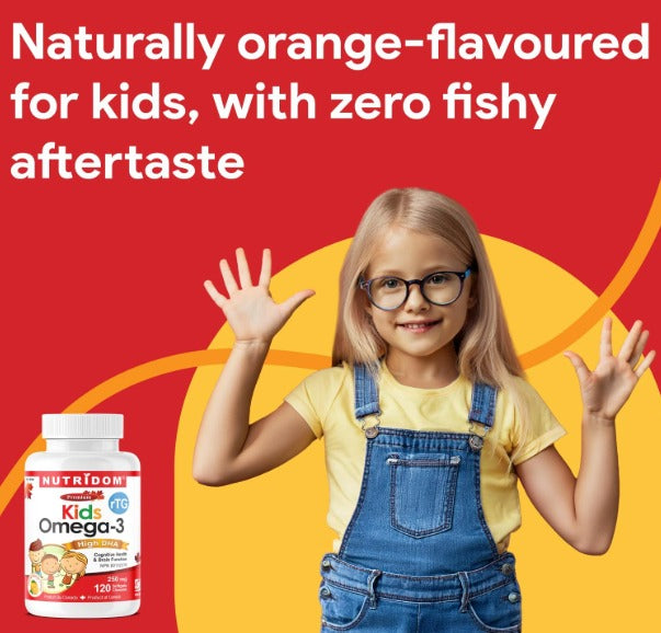 Nutridom Kids Omega-3 with High DHA  (120 Chewable Softgels)