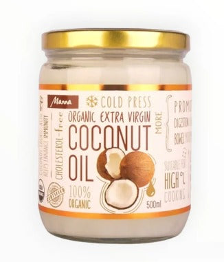 Manna Organic Extra Virgin Cold Pressed Coconut Oil (500ml)