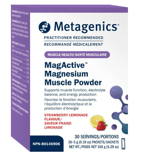 Metagenics MagActive Magnesium Muscle Powder Strawberry Lemonade (30 Servings)