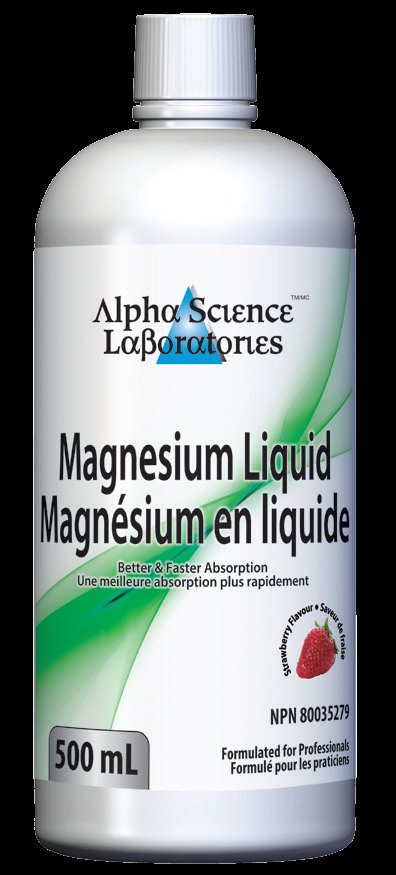 Alpha Science Laboratories Magnesium Liquid - Strawberry Flavoured (500 mL)