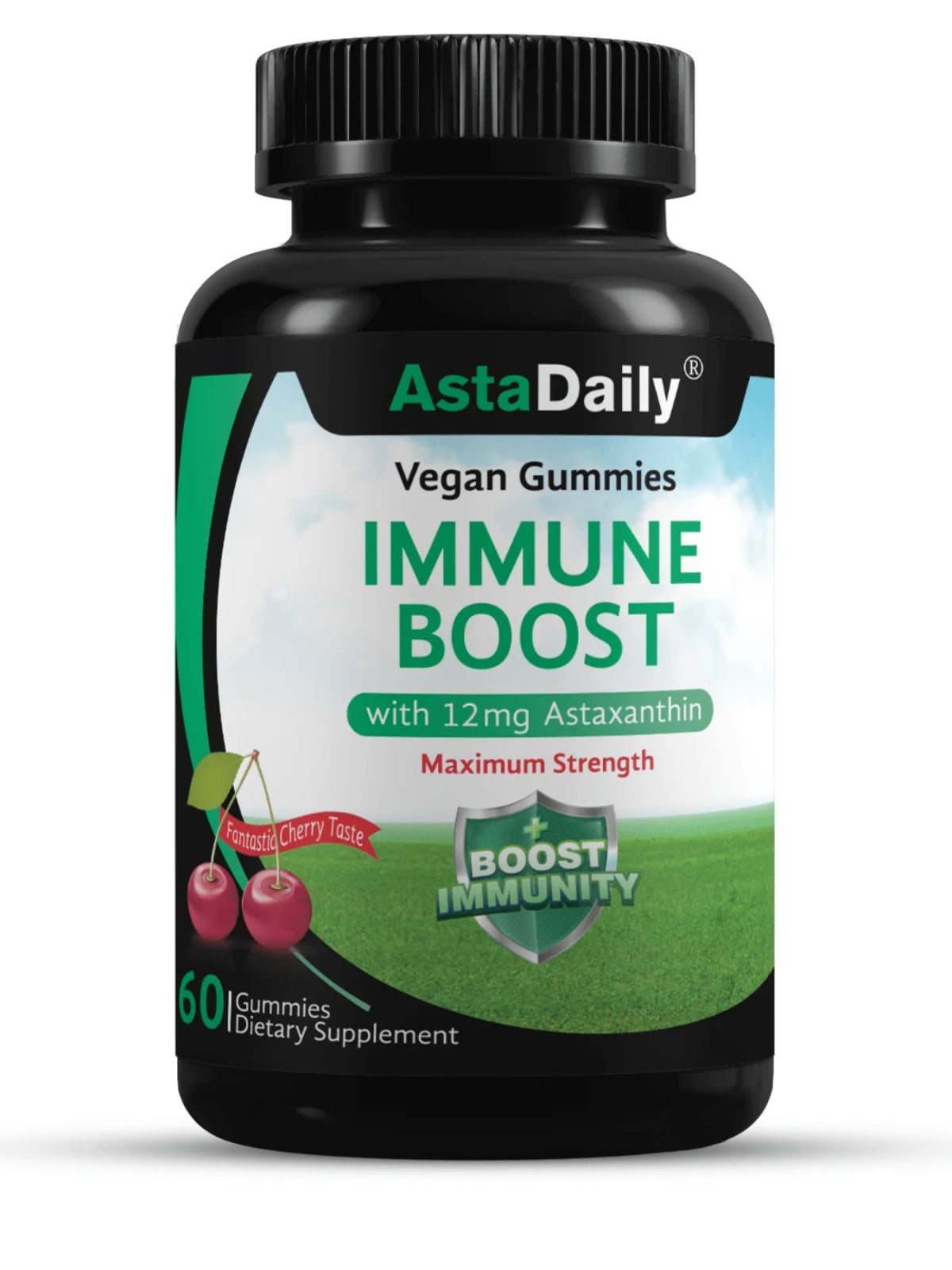 AstaDaily Immune Boost Vegan Gummies - 12mg Natural Astaxanthin (60 gummies)