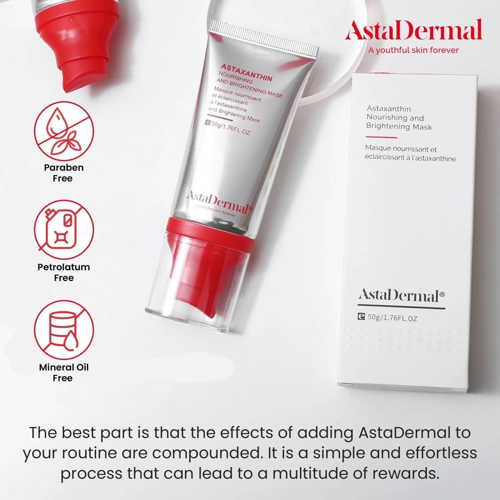 AstaDermal - Astaxanthin Nourishing and Brightening Mask (50g/box)