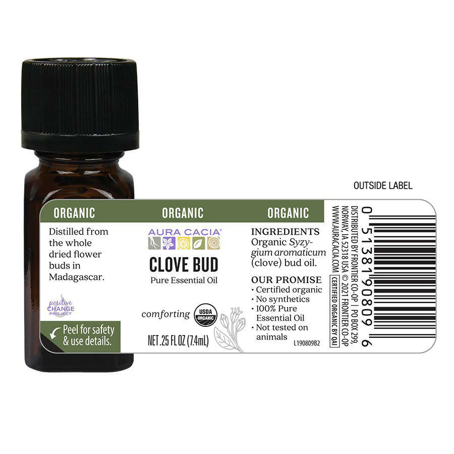 Aura Cacia Organic Clove Bud Essential Oil (7.4 mL)