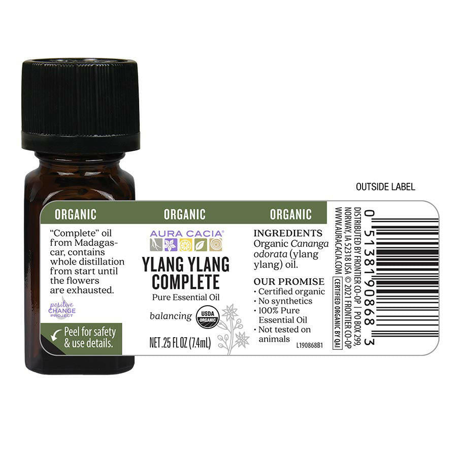 Aura Cacia Organic Ylang Ylang Complete Essential Oil (7.4 mL)