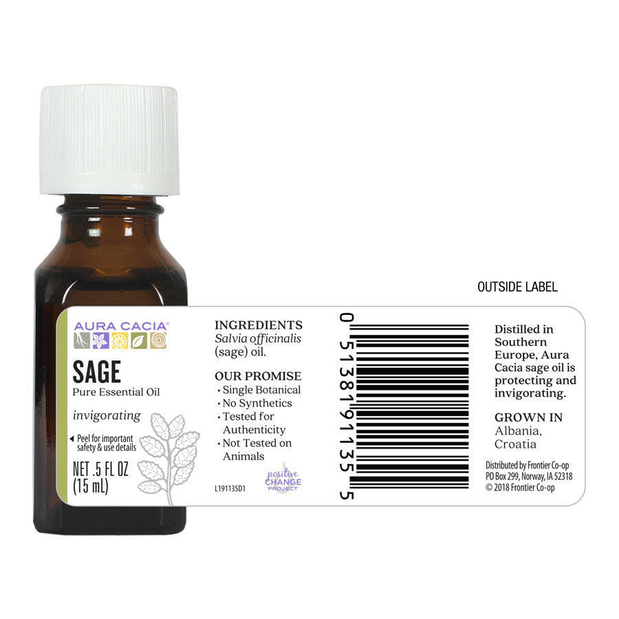 Aura Cacia Sage Essential Oil (15 mL)