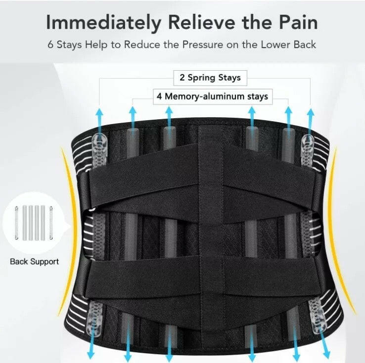 Back Brace - Adjustable lumbar support belt