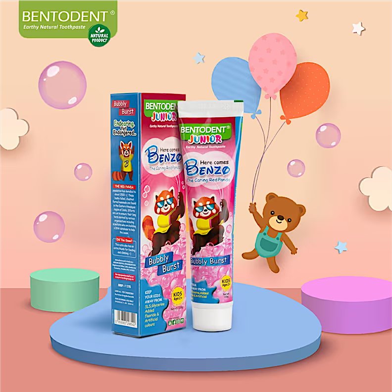 Bentodent Junior Toothpaste - All Natural (Mango | Bubble Gum) (100g)