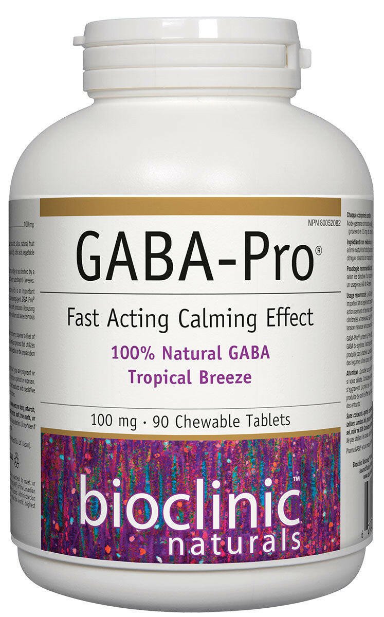 BioClinic Naturals GABA - Pro (90 chewable tablets) - Fast Acting Calm Effect